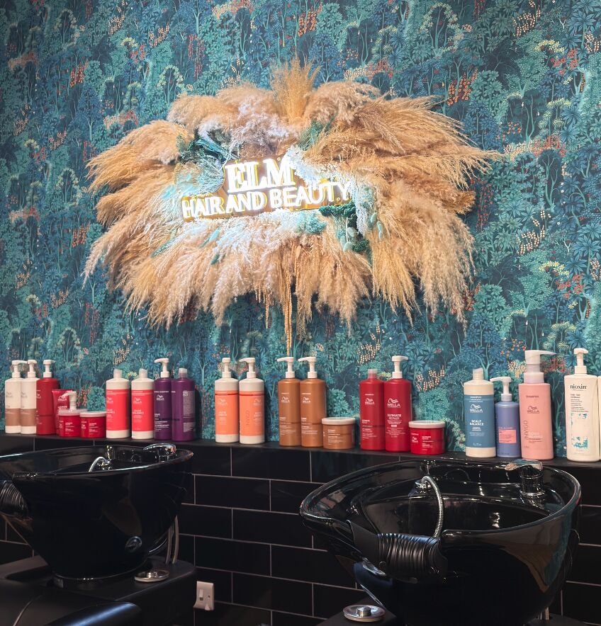 Inside ELM Hair and Beauty salon in Wrexham